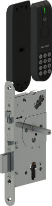 Bild von ASSA ABLOY Elektronisches Schloss mit Standard RFID Leser L100 EV3 Online Schloss MIFARE DESFire Rohrrahmentür; Euro-PZ; RFID + PIN; Frontplatte 24 mm; Dornmaß 30 mm