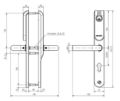 Picture of product ASSA ABLOY Aperio Online Premium Beschlag E100V3 , MIFARE DESFire, Euro-PZ  Türdicke 40-45 mm; Entfernung 72 mm; Drücker U-Form