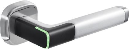 Picture of product ASSA ABLOY Aperio Online Türdrücker H100, MIFARE DESFire, Drückerrichtung Links Für europäische Schlösser - zur Verwendung im Innenbereich - Online/OSS